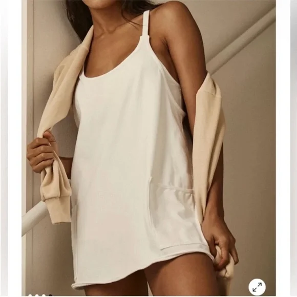 *Flaws* NEW Free People Movement Hot Shot Mini Dress in White - Picture 3 of 9